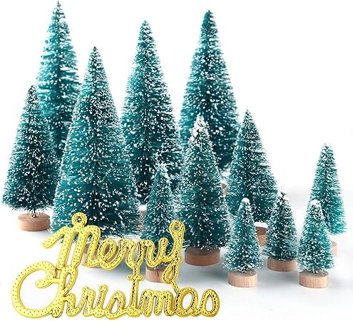 Albero Di Natale Fai Da Te Con Bottiglie Di Plastica.Kuuqa 36pz Mini Sisal Neve Gelo Alberi Alberi Di Natale Spazzole Per Bottiglie Alberi Plastica Inverno