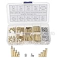 HVAZI 160PCS M2.5 Brass Spacer Standoff/Stainless Steel Screw/Nut Assortment Kit,Male-Female