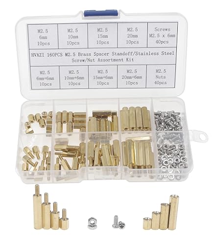 Kit 182 Pièces Vis M2.5, écrous, Entretoises Laiton Pour Raspberry Pi, Arduino, PCB - Inclut Câbles FFC 30 Et 50 Mm