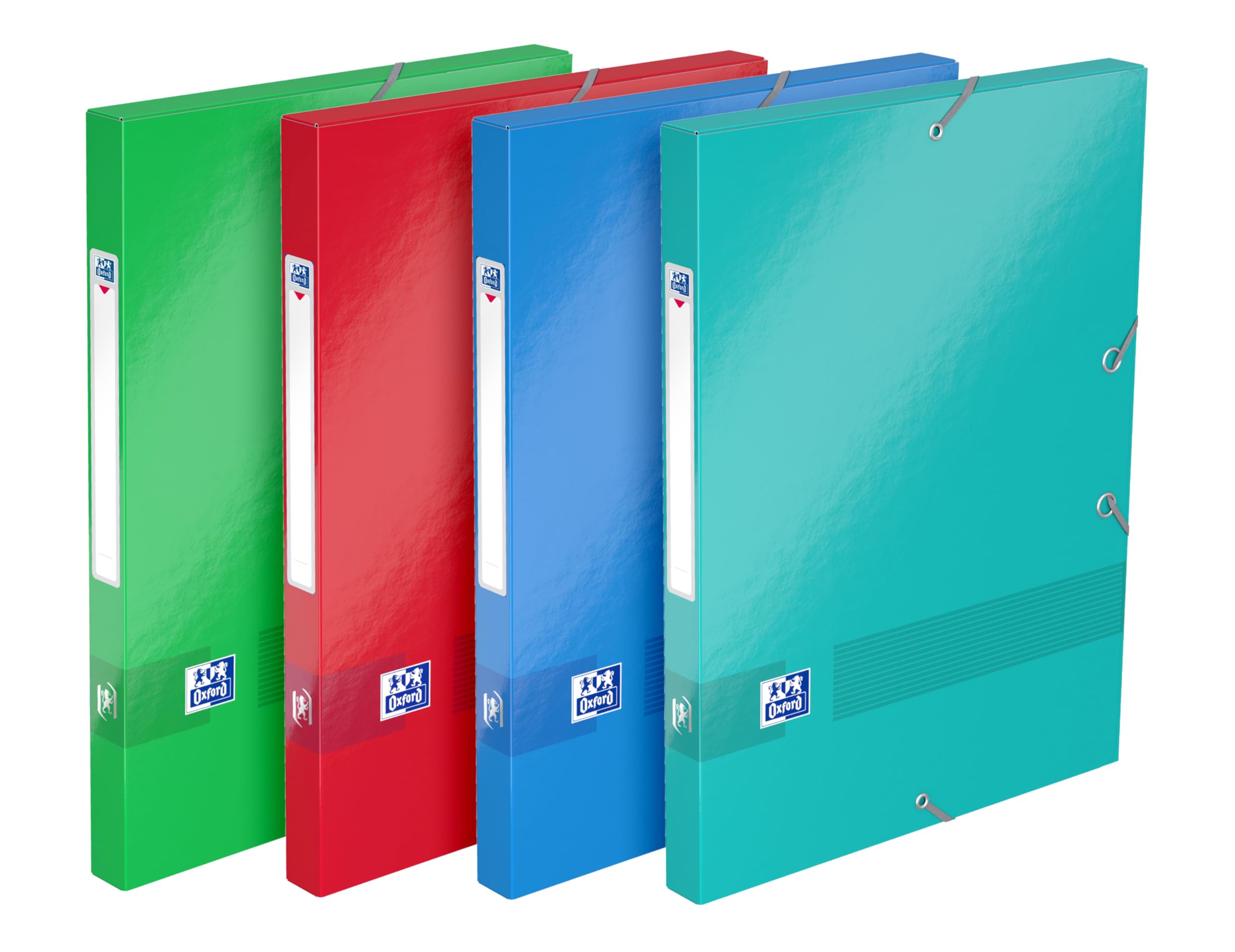 Elba 400066259 Set of 4 Storage Boxes with Laminated Card and 25 mm Spine