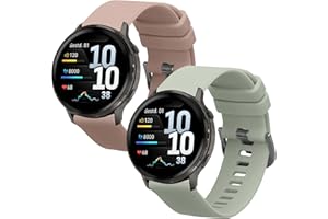 kwmobile Straps Compatible with Garmin Venu 4 41mm Straps - 2X Replacement Silicone Watch Bands - Black/Grey