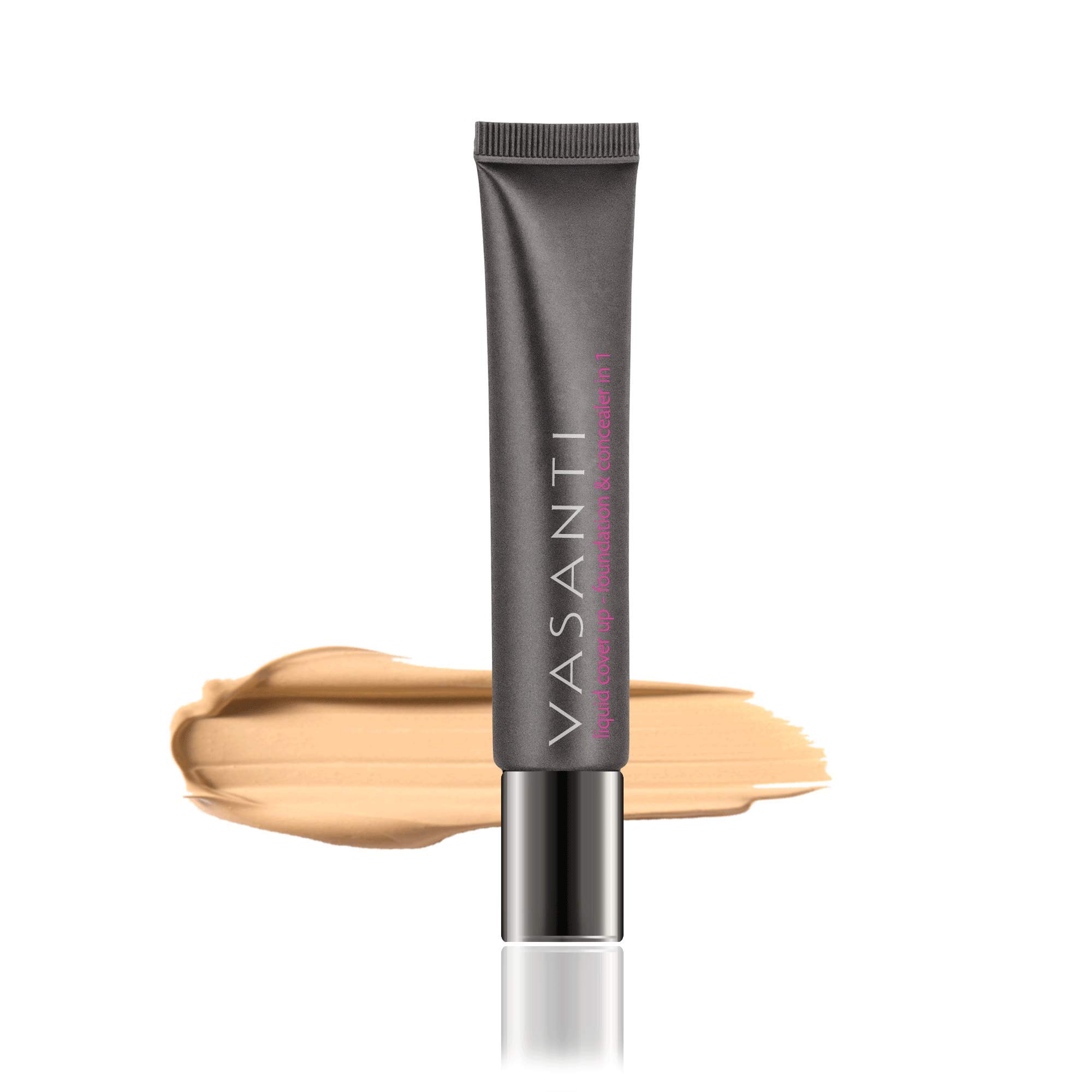 VASANTI Liquid Cover Up Foundation & Concealer in 1 (V4) - Lightweight, Full Coverage, Long-Lasting, Paraben-Free, Natural, Organic Face Beauty Makeup