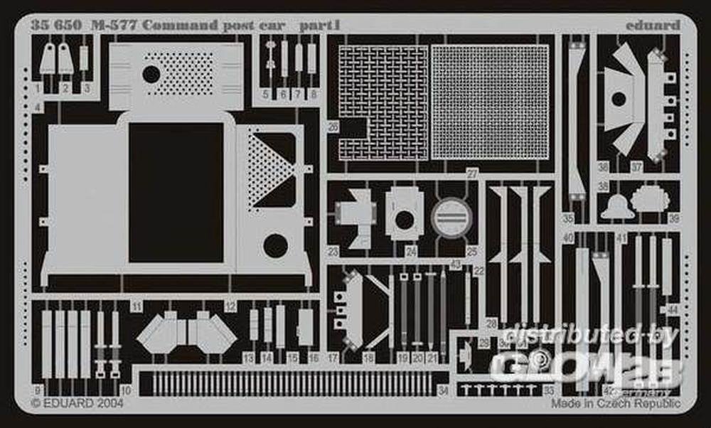 Eduard Accessories 35650 Model Making Accessories M-577 US Armoured Command Post Car Photo Etching Kit