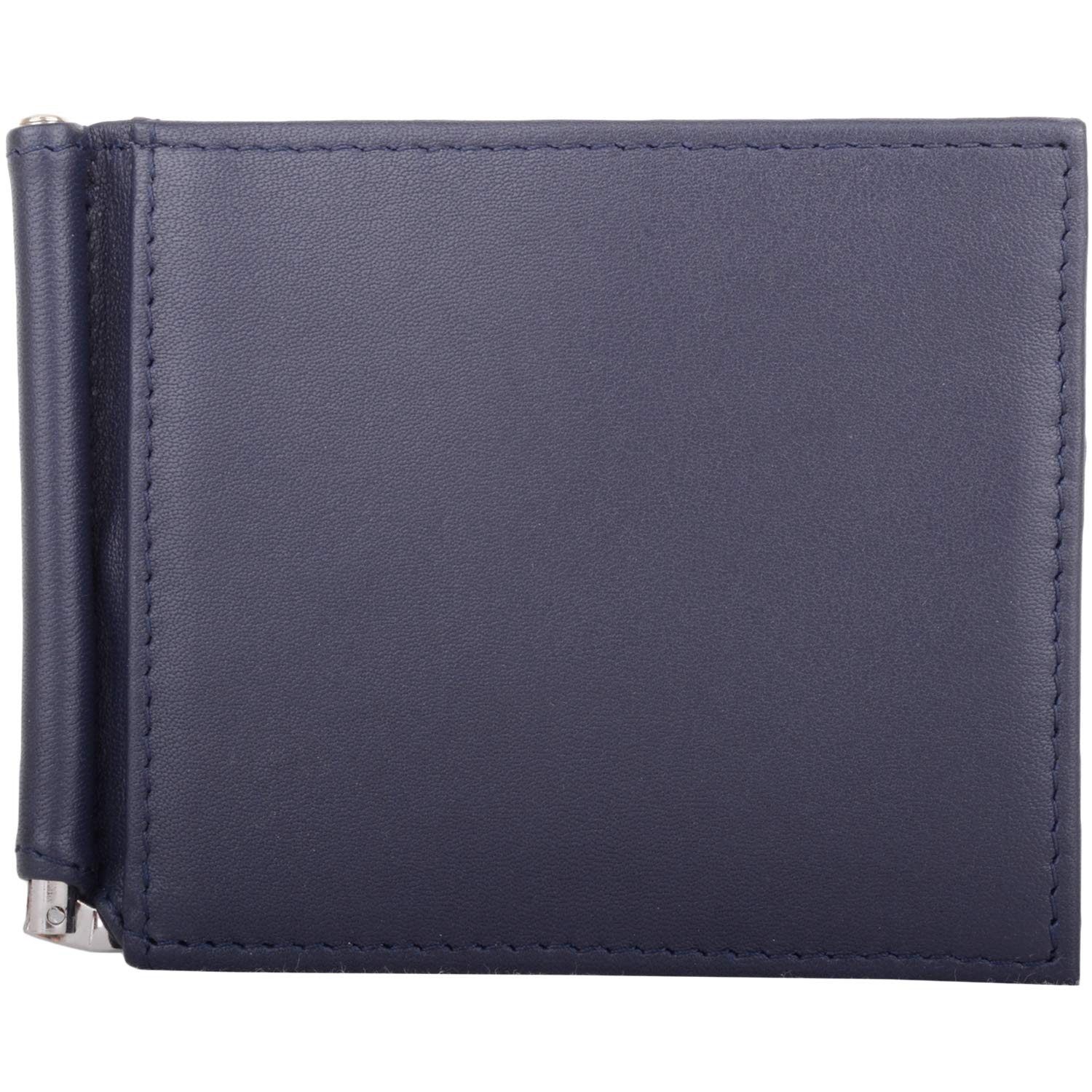Mens Soft Leather Slimline Traditional RFID Protected Money/Credit Card Wallet - Navy