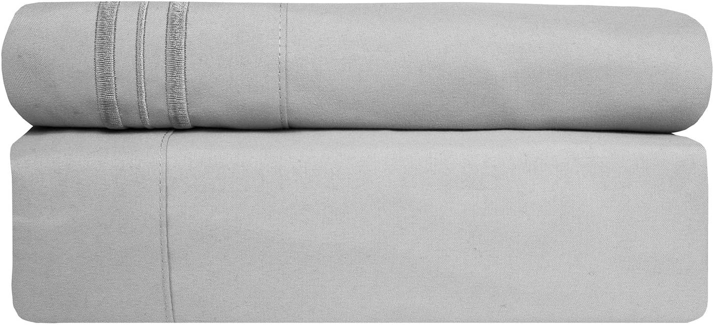 1800 Thread Count Sheet Set – Soft Egyptian Quality Brushed Microfiber Hypoallergenic Sheets – Luxury Bedding Set with Flat Sheet, Fitted Sheet, 2 Pillow Cases, Queen, Black: Home & Kitchen