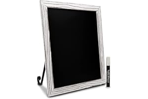 TenXVI Designs 18"x22" Magnetic Chalkboard Sign - Remove Legs to Vertically or Horizontally Hang or Stand - Perfect for Kitchen Countertop, Tabletops, Weddings, Home Decor - White