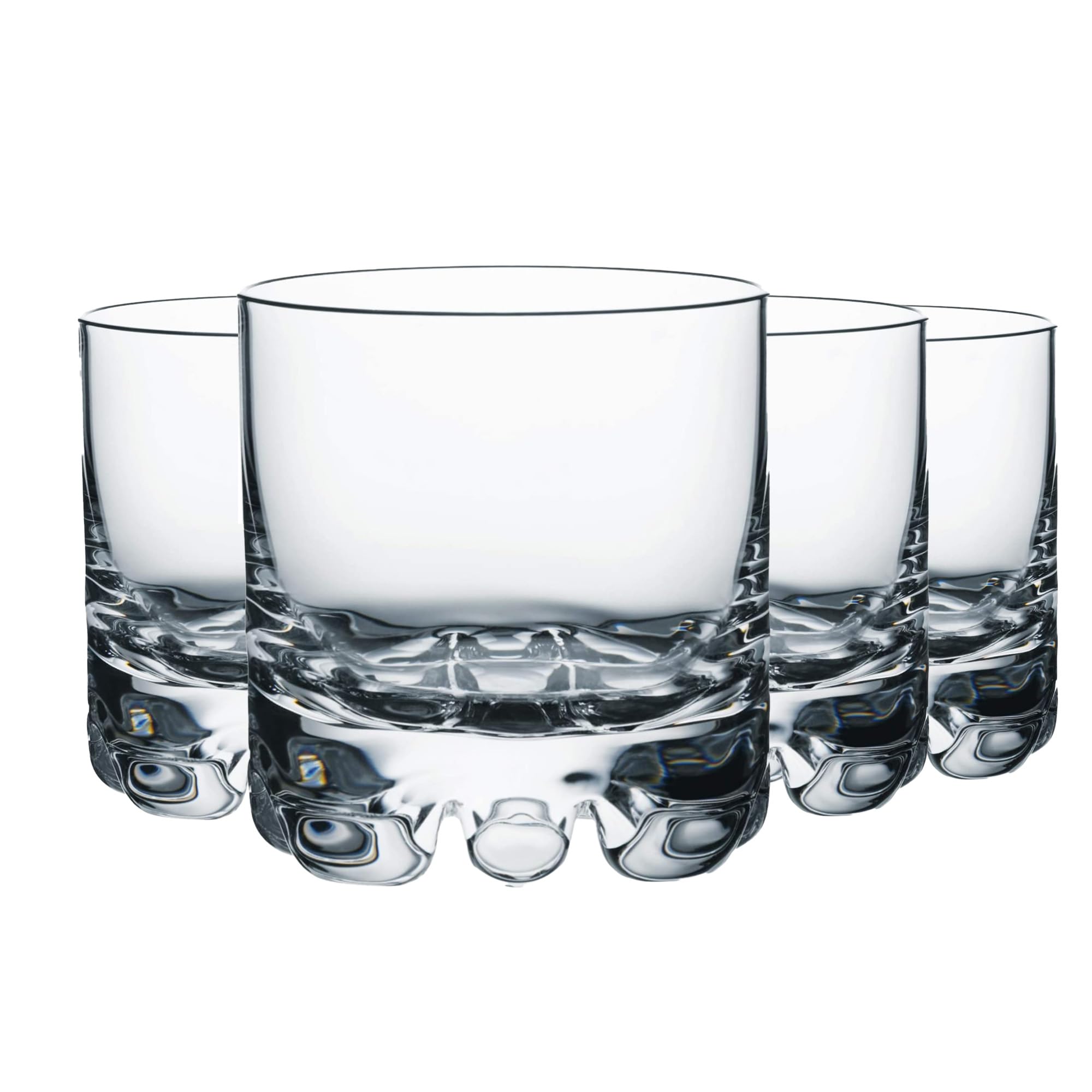 Orrefors Erik Double Old Fashioned Glasses (Set of 4) - 12 Fl. Oz., Minimalistic Glasses with Heavy Base, Glassware for Whiskey, Bourbon, Gin, Serving Cocktails & Margaritas, Dishwasher Safe