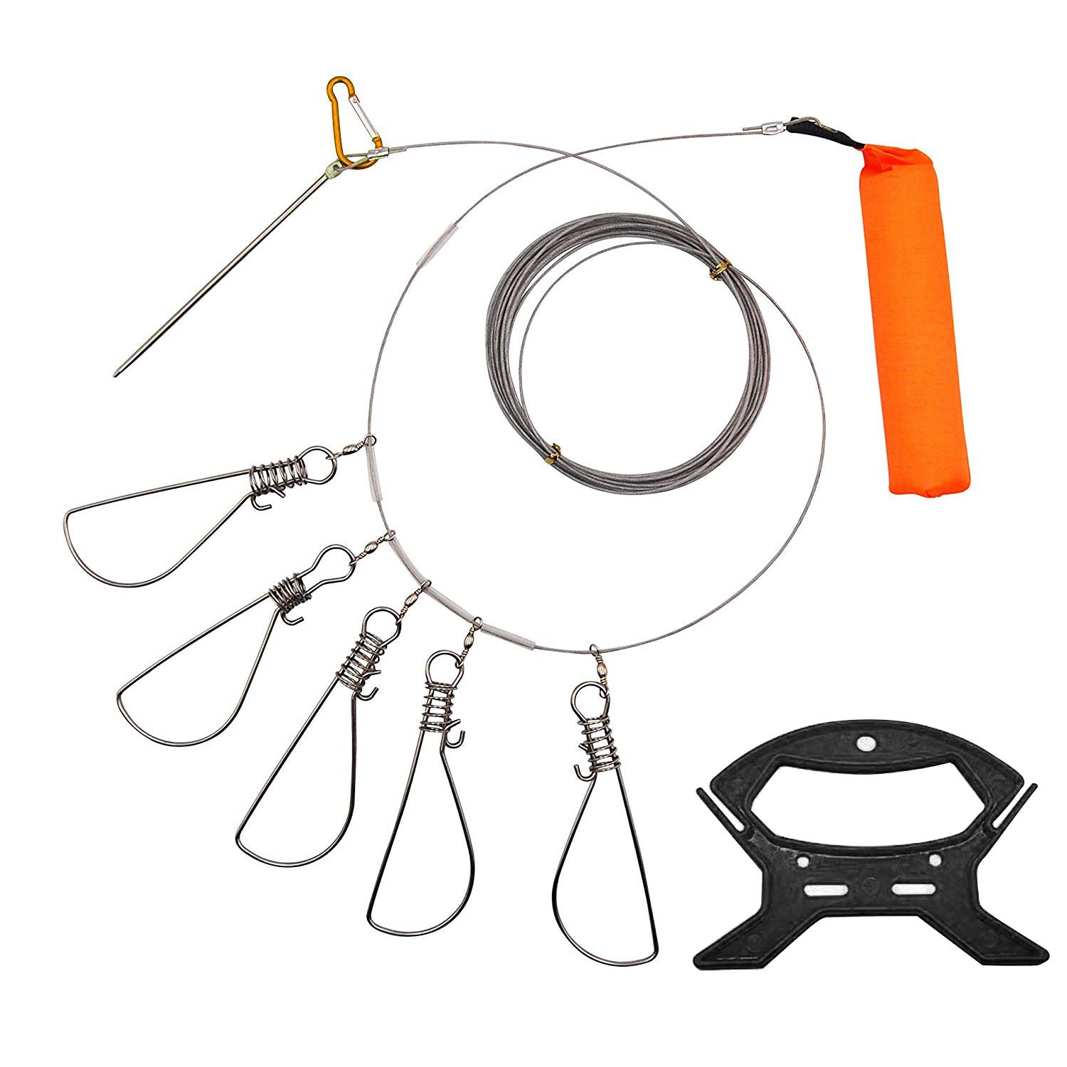 Fish Stringer, Wade Fishing Stringer Clip Heavy Duty Large Stainless 5