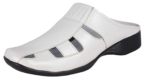 white sandals slip on