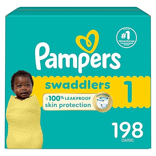 Pampers Swaddlers Diapers Size 1, One Month Supply (198 Count