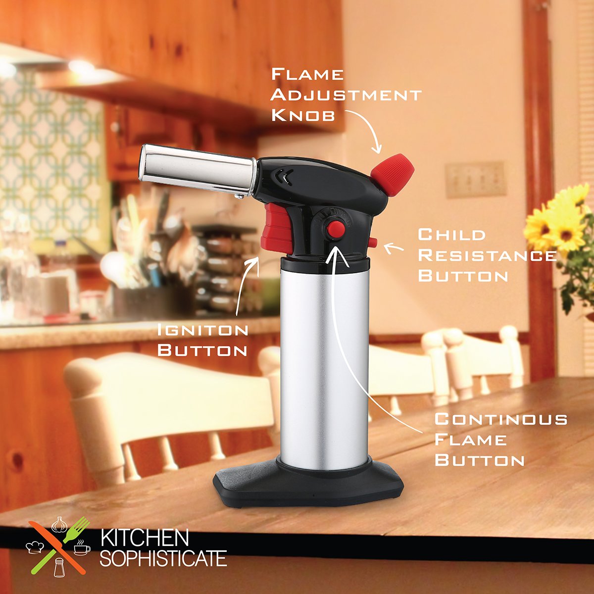 Professional Culinary Torch (Butane) Kitchen Cooking Tool for Searing