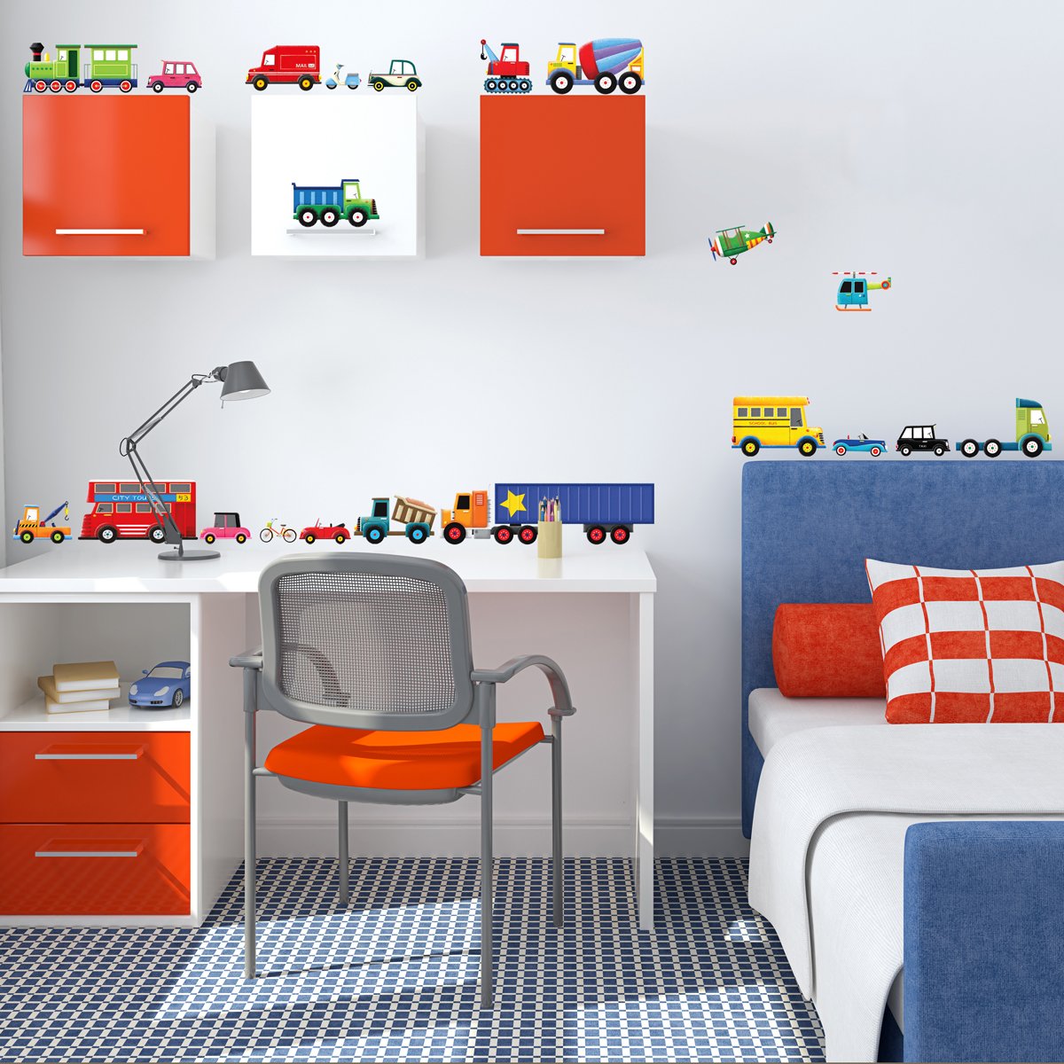 Decowall DW 1605 27 Trasporti Adesivi da Parete Decorazioni Parete Stickers Murali Soggiorno Asilo Nido Camera da Letto per Bambini Amazon Casa e