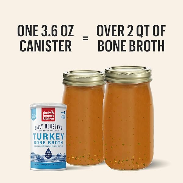 THE HONEST KITCHEN HUMAN GRADE DAILY BOOSTERS: INSTANT TURKEY BONE BROTH WITH TURMERIC, 3.6 OZ