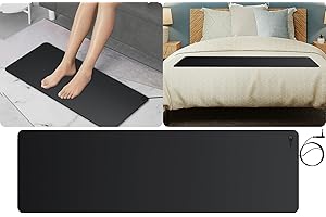Urvoix Grounding Mat for Feet, 12" x 39" Earth Mat Grounding Pad for Bed, Grounding Mat Kit for Desk, Improve Sleep, Supports Energy, Relieve Anxiety w/ 15 Foot Cord & Conductive Test Pen