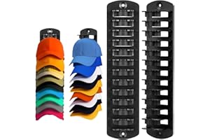 Dntorx Hat Organizer for Baseball Caps, 2 Pack Hat Rack for Wall Hold up to 20 Hats Adhesive Hat Hooks Stand Hat Hanger Organizer Storage Holder Display for Door Closet Bedroom
