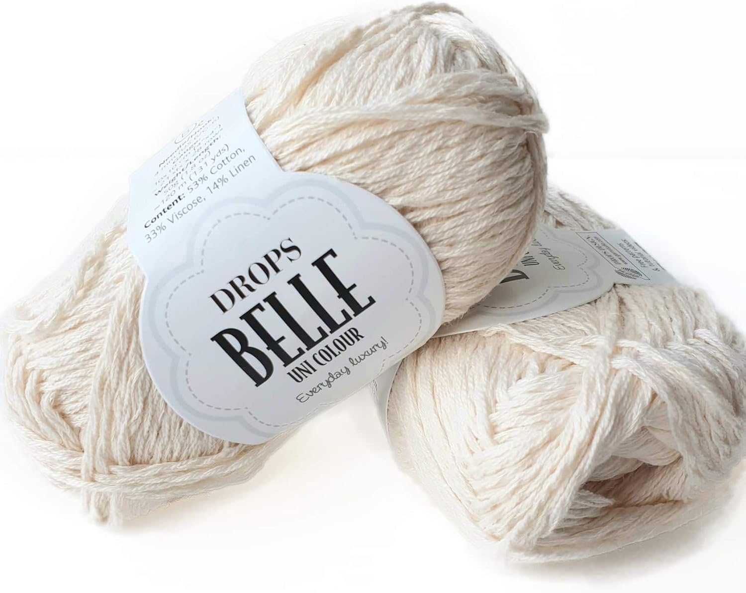 Knitting Yarn of Cotton, Viscose and Linen, Drops Belle, DK