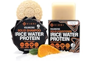 VIORI Citrus Yao Shampoo & Conditioner Bar Set - Handcrafted with Longsheng Rice Water & Natural Ingredients - Sulfate-free, 