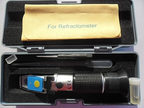 LED IMKER REFRAKTOMETER BRIX ZUCKER HONIG BAUME WASSERGEHALT HONIGFEUCHTE BIENEN 3022 MIT KALIBRIERFLÜSSIGKEIT