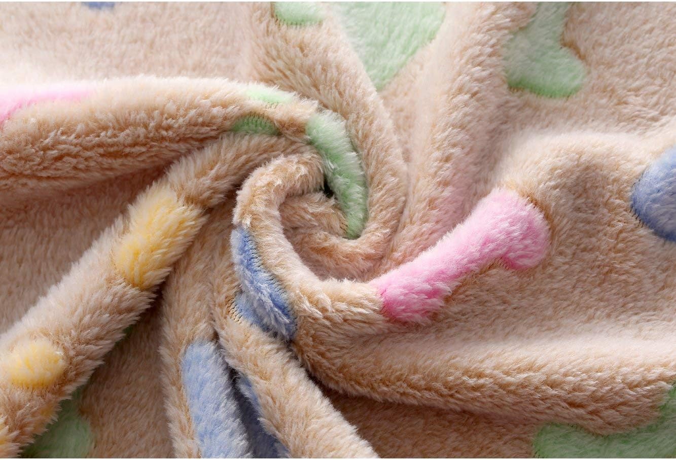 Luciphia 1 Pack 3 Blankets Super Soft Fluffy Cute Bone Pattern Pet Blanket Flannel Throw for Dog Puppy Cat Pink/Brown/Purple Small: Home & Kitchen