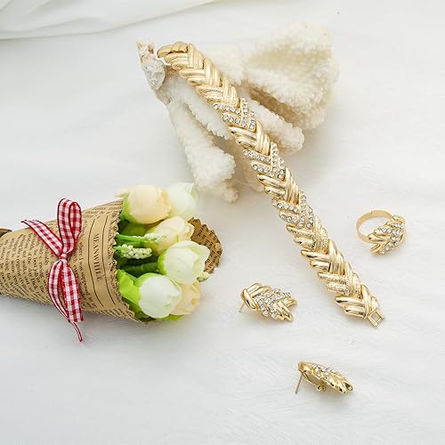 Gold Jewelry Jewelry Amazon Prime Day LIFFLY Fashion Crystal