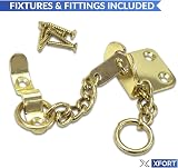 XFORT Polished Brass Door Chain Narrow Designer Limiter External Internal view 2