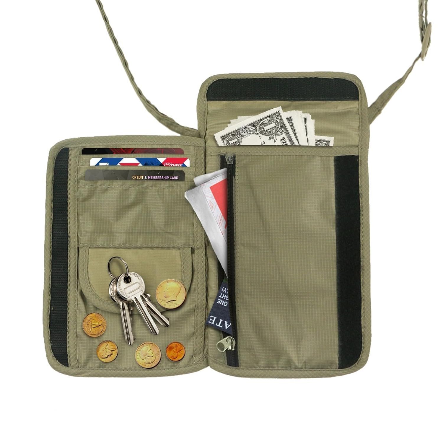 Neck Pouch Money Belt Wallet for Passport Carrying and Valuables Hiding