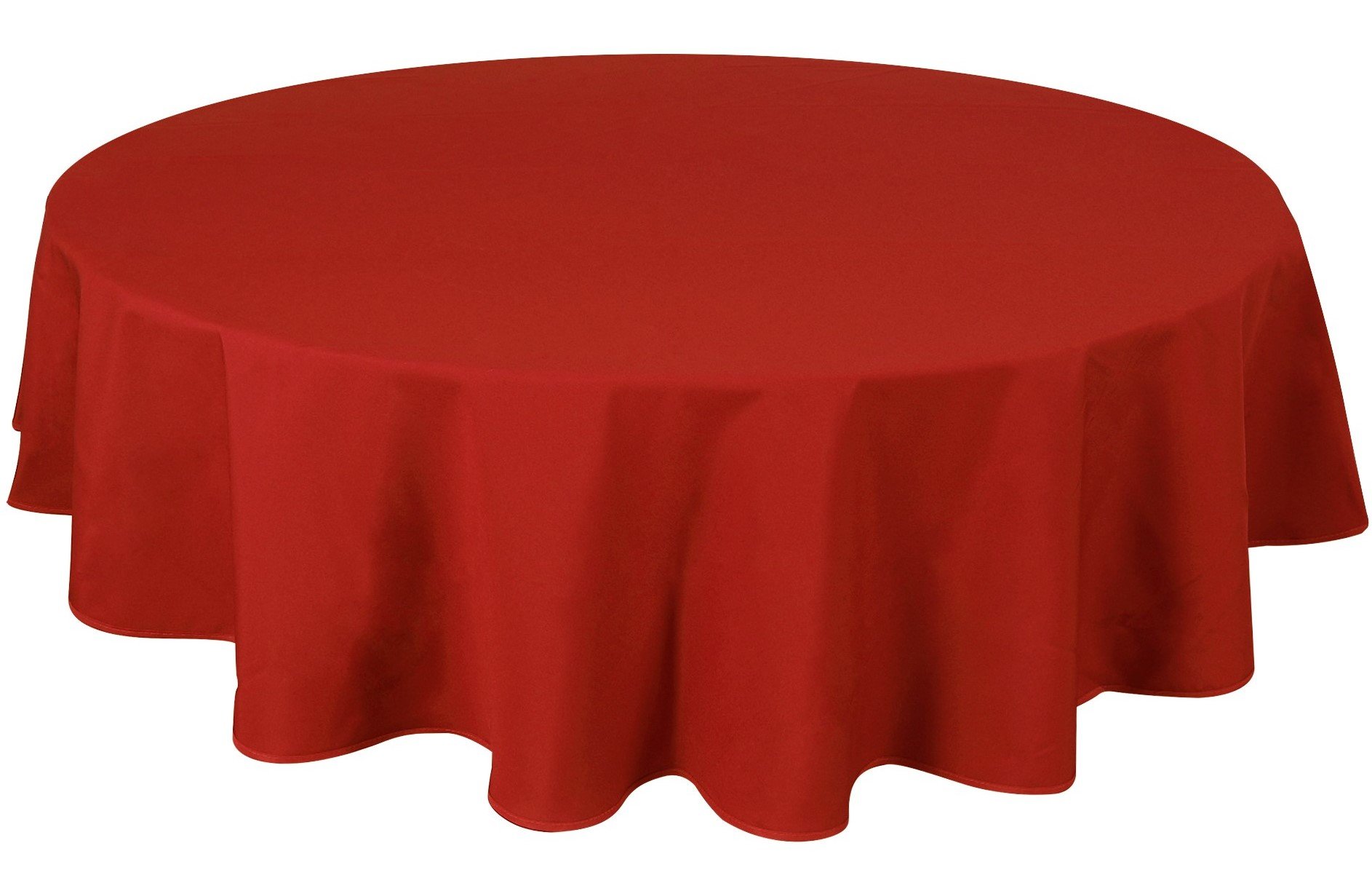 Home Direct Quality Round Fabric Tablecloth 180cm 70" (Round 180cm, Red)