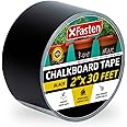 XFasten Black Chalkboard Tape Removable, 2-Inch x 30-Foot, Black, Smudge Resistant Sticky Chalkboard Label Duct Tape