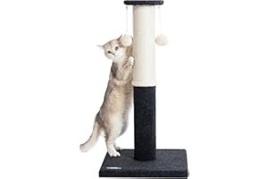 34-Inch Tall Cat Scratching Post for Indoor Cats, Komicoll Large Scratch Post, Sisal Cat Scratcher, Sturdy and Durable Cat Po