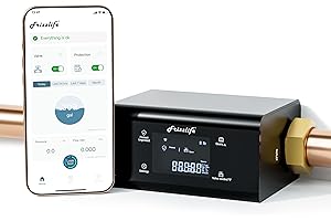 Frizzlife Smart Water Monitor and Automatic Shutoff - 0.01GPM Ultrasonic Micro Leak Detection, APP Remote Control, Real-Time 
