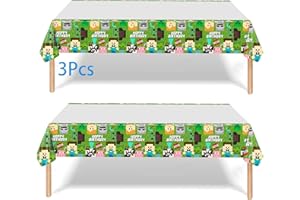 FITactic Tablecloth(Pack of 3), 52"x87" in- Gamer Party Supplies, Party Favors,Gamer Birthday Decorations