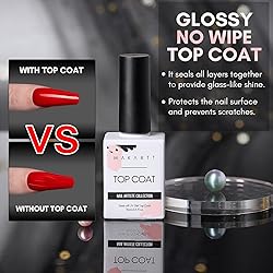 Makartt Base and Top Coat Gel, No Wipe Gel Top Coat