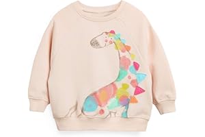 PURKARTT Toddler Girls Sweatshirts Long Sleeve Tops Kids Pullover Dinosaur Unicorn Print Shirt 2-7T