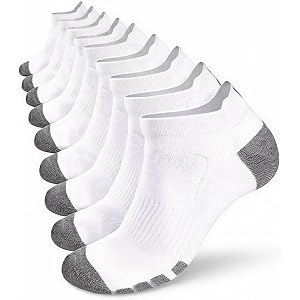 Men's Cushioned Ankle Socks 9 Pairs,Breathable &Stretchable Athletic Socks Fit for Casual,Gym,Running