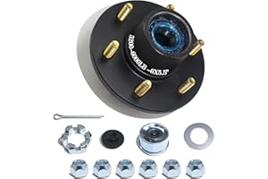 OZISENS 1 Sets 5200-6000lbs Trailer Hub Kits 6 Bolt 5.5,Trailer Axle Kit for 1.25'' to 1.75'' #42 Tapered Spindle,Pre- Lubric