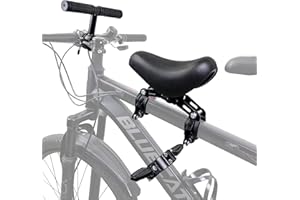 Alaxciax Front Mounted Bicycle Seats for Children, Kid Bike Seat Mountain with Handlebars Foot Pedals for Children 2~5 Years (Black)