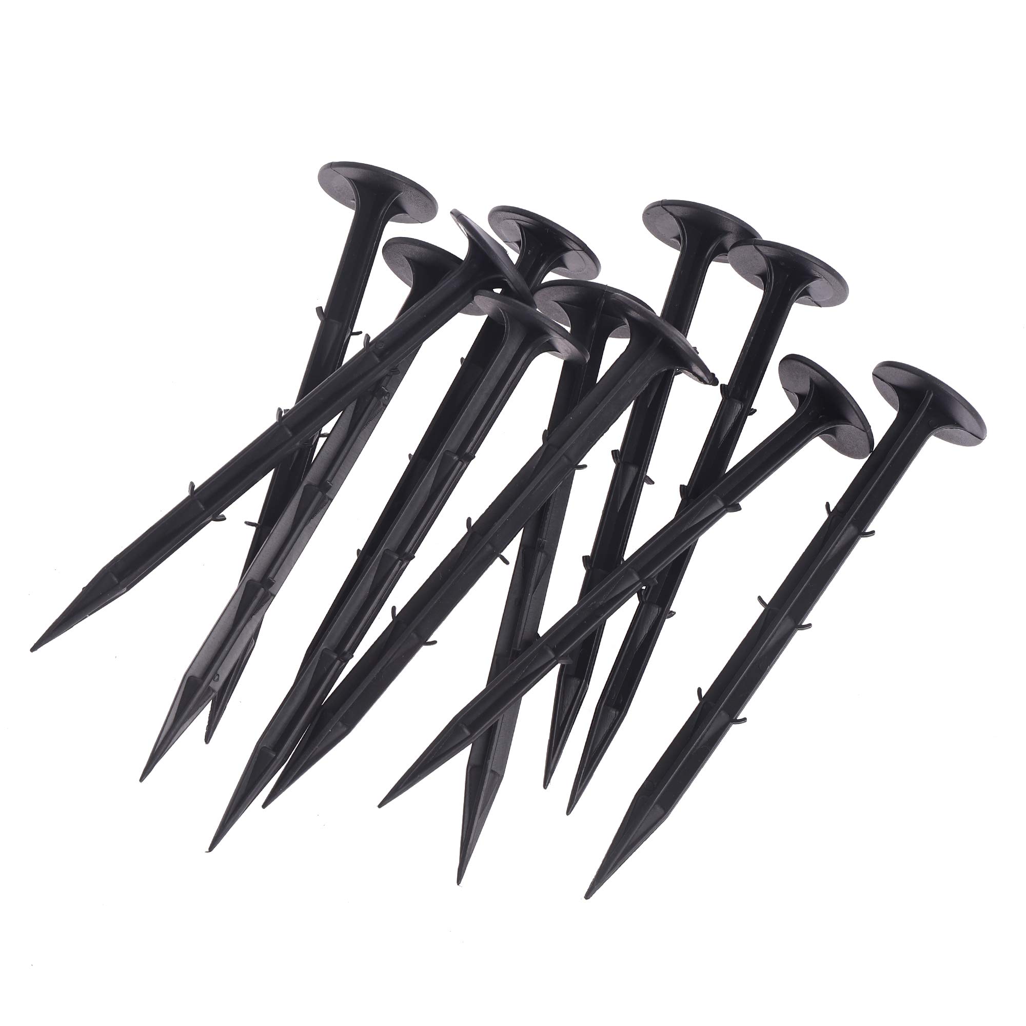 LINZI Ground Netting Pegs 160mm Pack of 100, Plastic Garden Fixing Securing Pegs Staples Pins Landscape Sod Stakes Weed Fabric Ground Sheets 667412