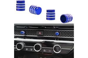 LOCOY Vent Knob Cover for Honda Civic 11th Gen Accessories 2022 2023 2024, for Honda CRV 2023 2024 Vent Control Knob Cap, AC Vent Lever Trim, AC Wind Outlet Lever Ring (4 Pcs Blue)