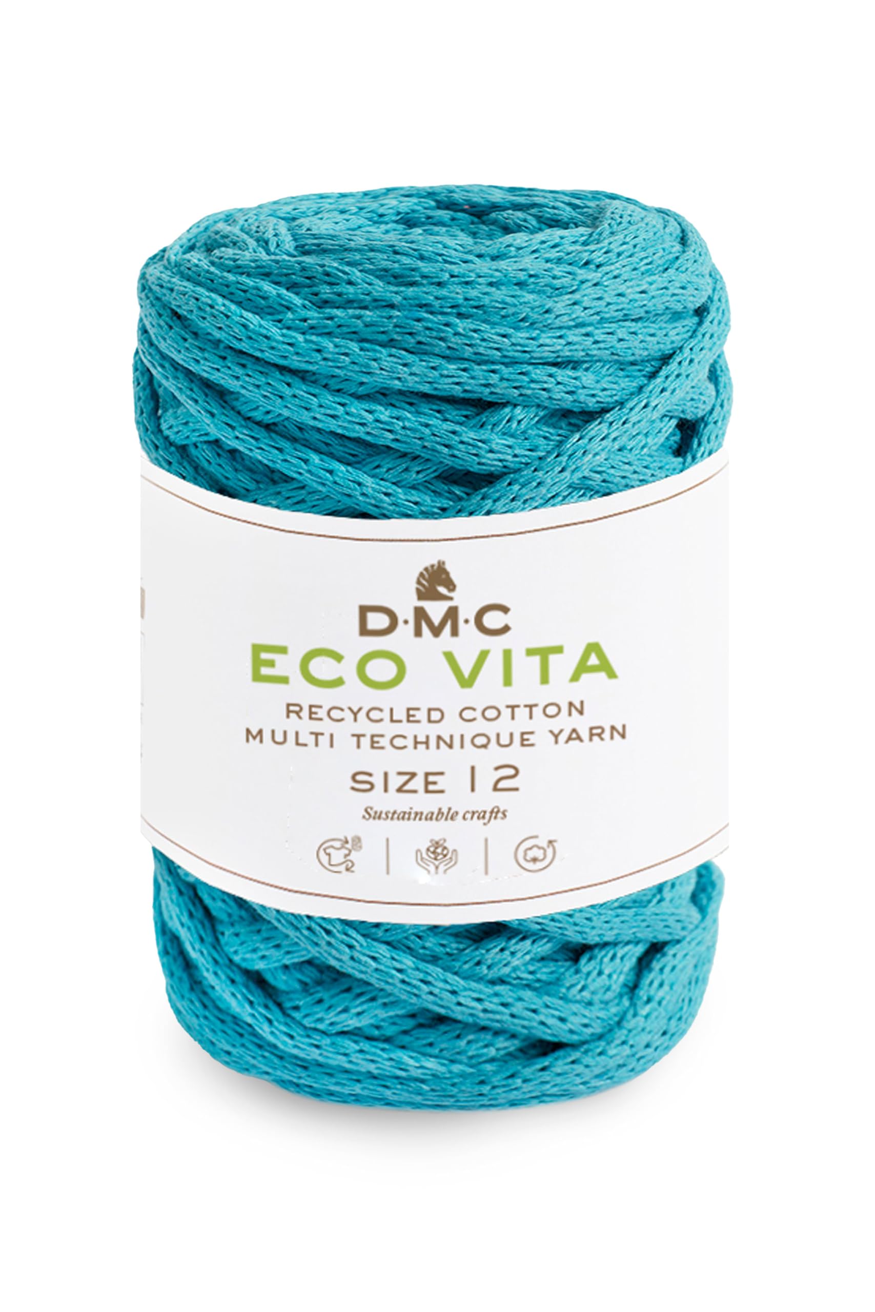 DMC Eco Vita 12, Crochet Knitting Macrame Yarn, Deep Sky Blue (72), 250g — image 1
