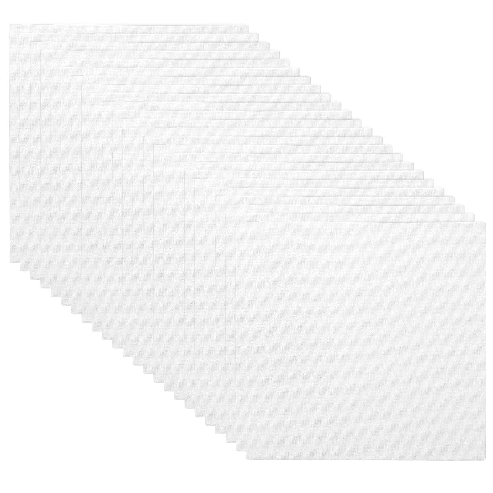 PATIKIL 8x8 Canvas Boards for Painting, 24Pack 100% Cotton Square Triple Primed Stretched Blank Canvas Panel for Acrylic, Oil, Tempera Paints, White