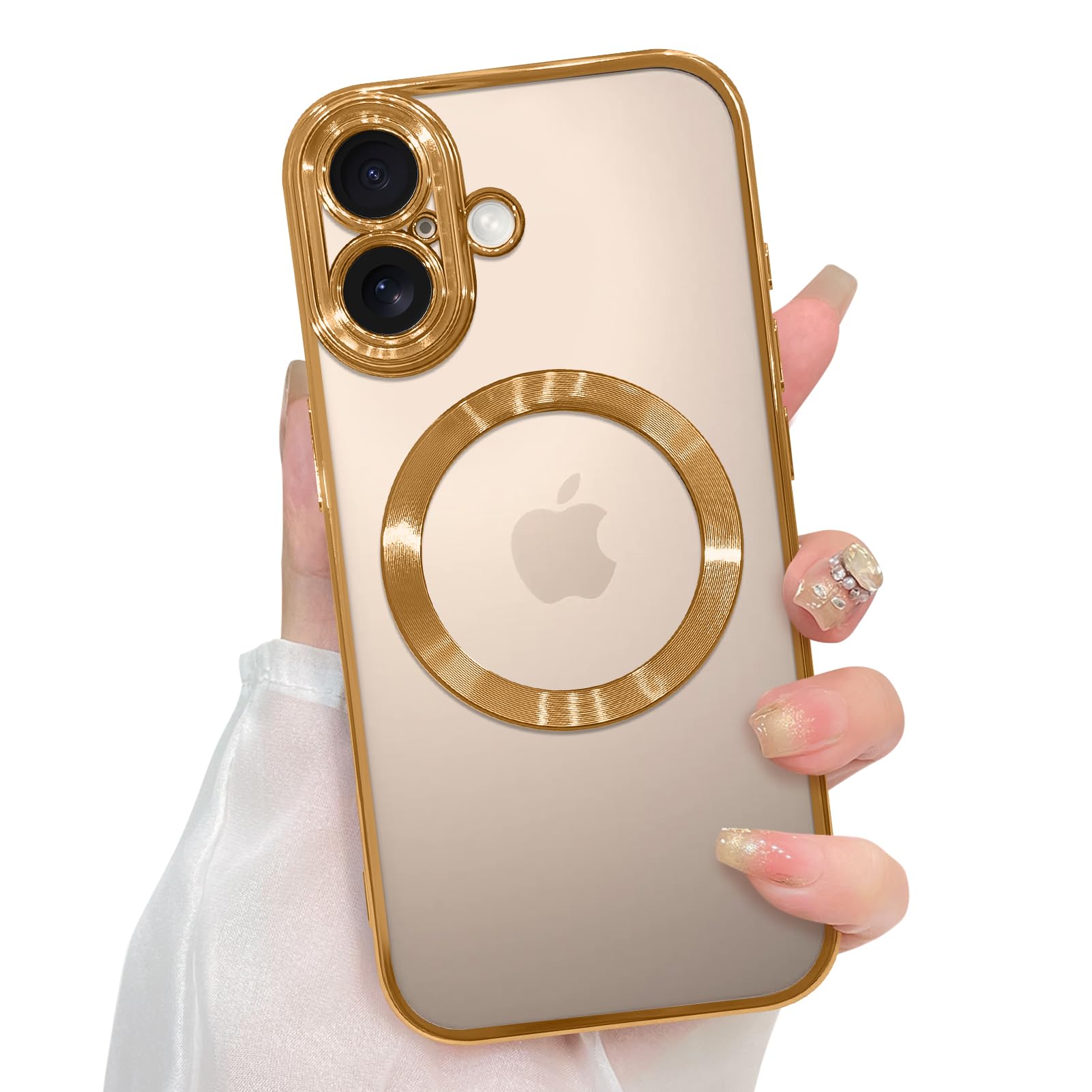 ZIYE Magnetic Case Made for iPhone 17 6.3 Inch [Compatible with MagSafe] Soft TPU Slim Phone Cover Anti-Scratch Drop Protection Clear Phone Case for Women Men, Gold