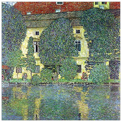 ArtPlaza Klimt Gustav - Castle at The Attersee, Dekorative Paneele, Holz, Mehrfarbig, 50 x 1.8 x 50 cm