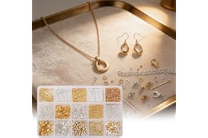 1260 Pcs Jewelry Making Supplies, Jewelry Making Tools with Eye Pins Head Pins Lobster Clasps Crimp Beads Bead Caps Jump Ring