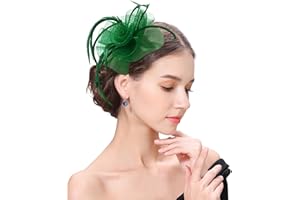 Z&X Sinamay Fascinator Pillbox Hats for Women Feather Flower Church Derby Headband Clip Wedding Tea Party Hat