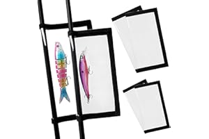 SHADDOCK FISHING Fishing Lure Wraps for Fishing Rod with Velcro 4 Packs Bait Storage Covers Clear PVC Lure Protector Medium Large Sizes