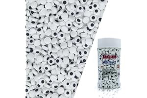 KANDLRIK 7mm Mini Candy Eyes for Decorating Edible Candy Eyes Eyeballs Halloween Sprinkles for Cake Decorations, Baking, Ice Cream, Cookies, Cupcake Topper 3OZ