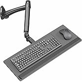 VIVO Sit-Stand 24 Inch Pneumatic Spring Keyboard and Mouse Tray Wall Mount, Counterbalance Height Adjustable Typing Platform,