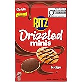 RITZ Drizzled Minis Fudge Crackers, Sweet & Salty Snack, Bag Format 226 g