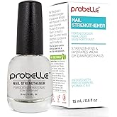 Probelle Nail Strengthener and growth, Natural Nail Strengthening Clear Nail Polish Repair Treatment, Nail Growth & Conditioning, Stops Splits, Chips, Cracks & Strengthens Damaged and Thin Nails