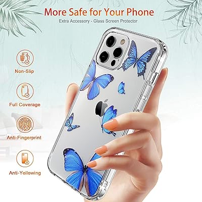 Buy Kilikala Butterfly Iphone 12 Pro Max Case Beautiful Blue Butterfly Designs Flexible Tpu Soft Back Clear Cover For Women Girls Iphone 12 Pro Max 6 7 Butterfly Case Online In Italy B08mknfcrs